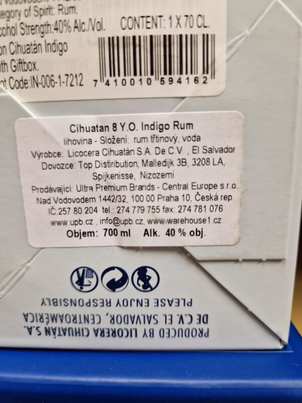 Cihuatán Indigo 8y 0,7l 40% (krabička) - Image 2