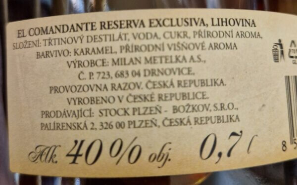 El Comandante Reserva Exclusiva 0,7l 40% (holá láhev) - Image 2