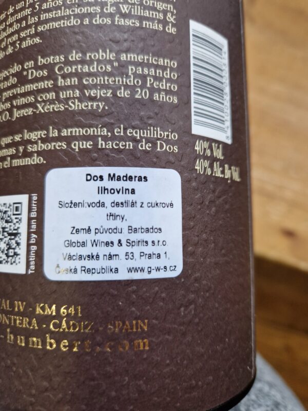 Dos Maderas PX Ron Añejo Superior Reserve 5+5 10y 0,7l 40% (tuba) - Image 2