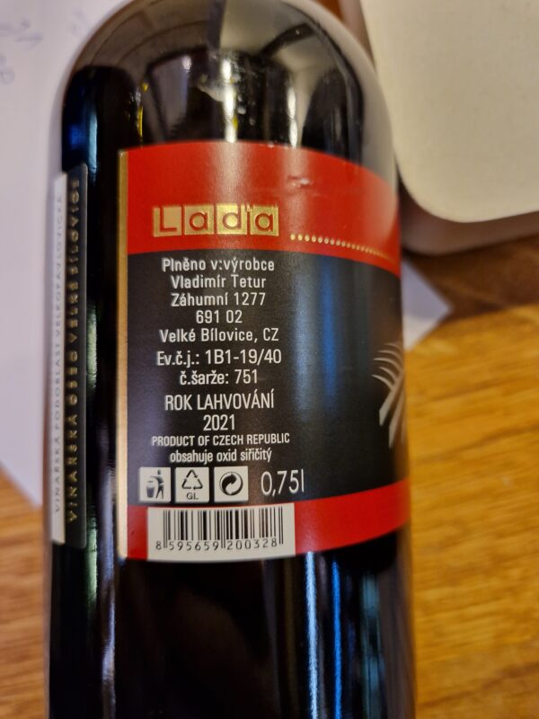 Modrý Portugal, jakostní, červené, suché, Vinařství Vladimír Tetur 0,75 l (holá láhev) - Image 2