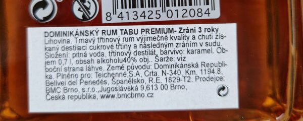 Tabú Premium 0,7l 40% (holá láhev) - Image 2