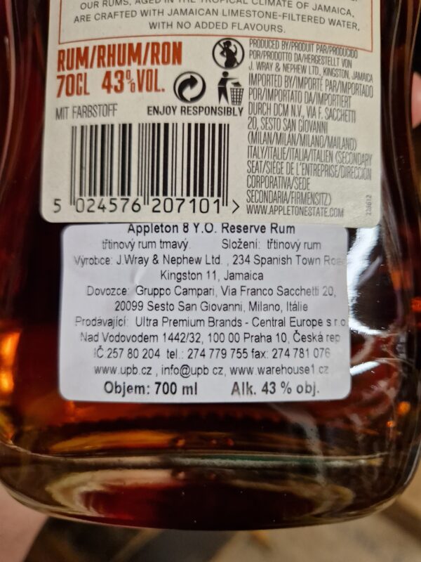 Appleton Estate 8 yo Reserve 0,7 l 43% (holá láhev) - Image 2