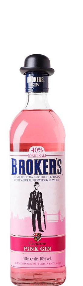 Broker\'s Pink Gin 40% KupRum - (holá 0,7l láhev)