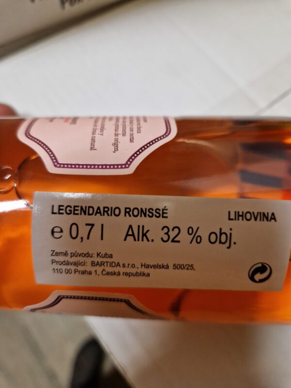 Legendario Ronssé Punch au Rhum 0,7l 32% (holá láhev) - Image 2