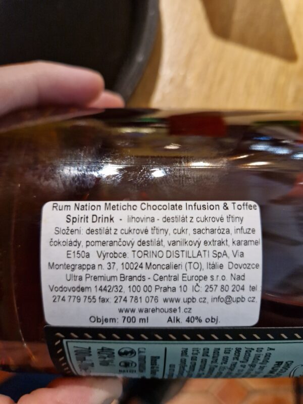 Meticho Chocolate Infusion & Toffee 0,7l 40% (holá láhev) - Image 2