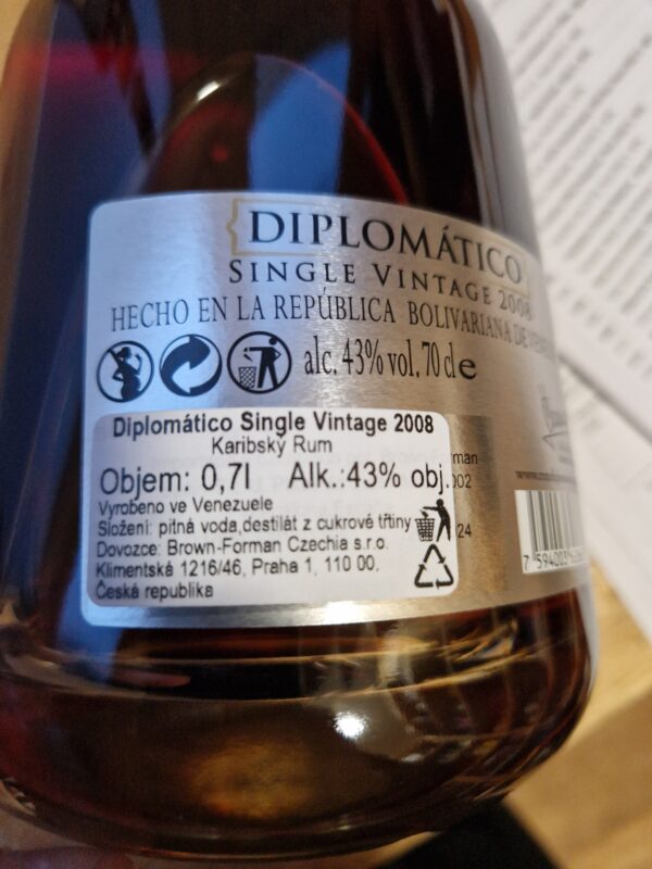Diplomatico Single Vintage 2008 0,7l 43% (karton) - Image 2