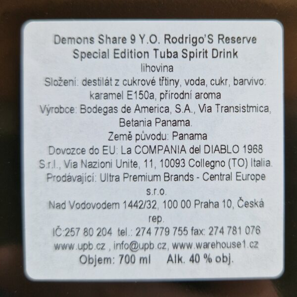 The Demon's Share 9 Y.O. Rodrigo's Reserve Limited Edition 0,7 l 40% (tuba) - Image 2